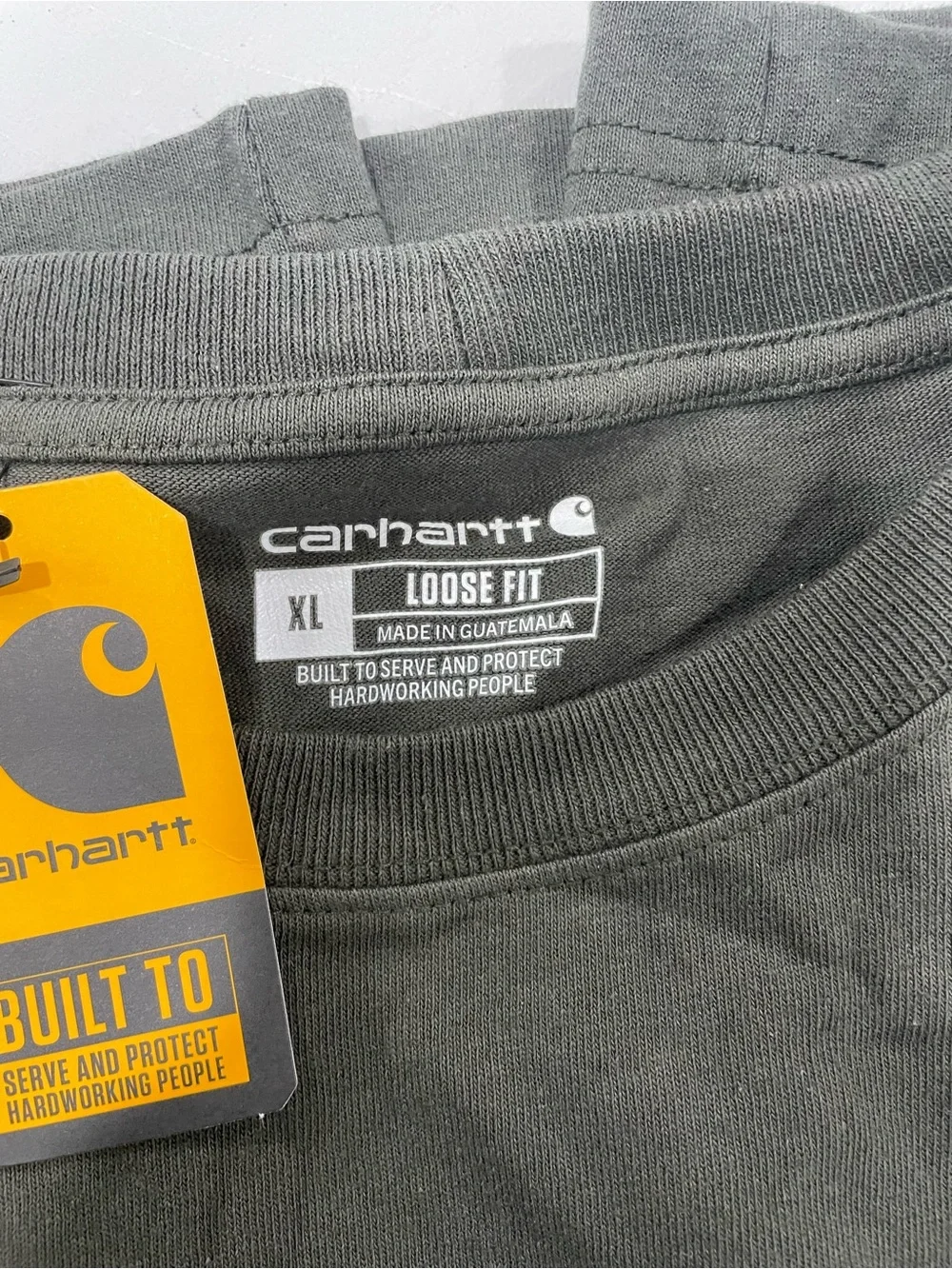 Lot of 3 men’s Carhartt loose fit pocket tshirt XL gray black green new - Picture 7 of 7